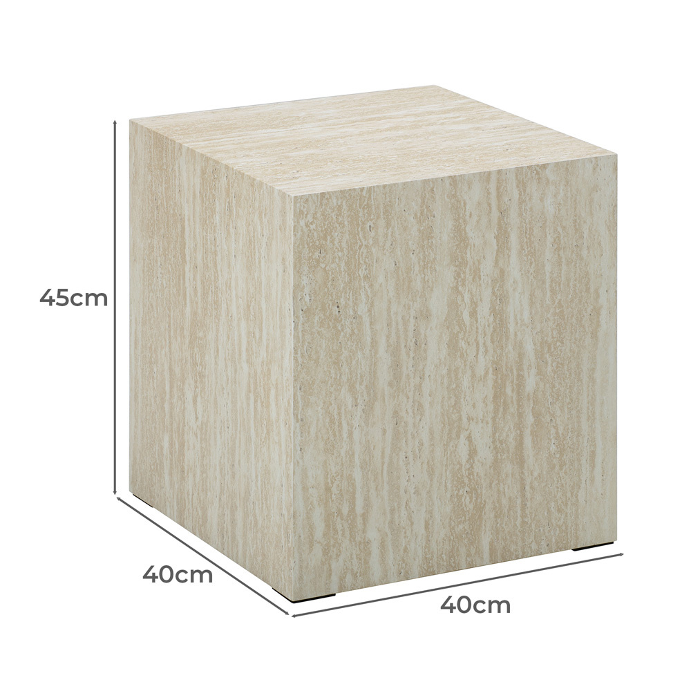 Milly Travertine-Look Side Table
