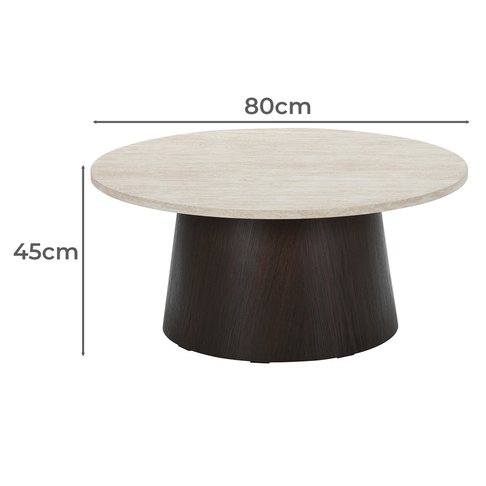 Hilary Travertine-Look Coffee Table
