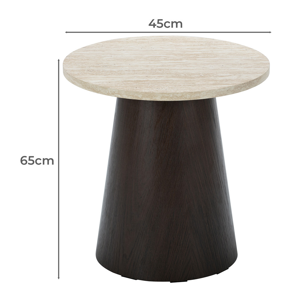 Hilary Travertine-Look Side Table