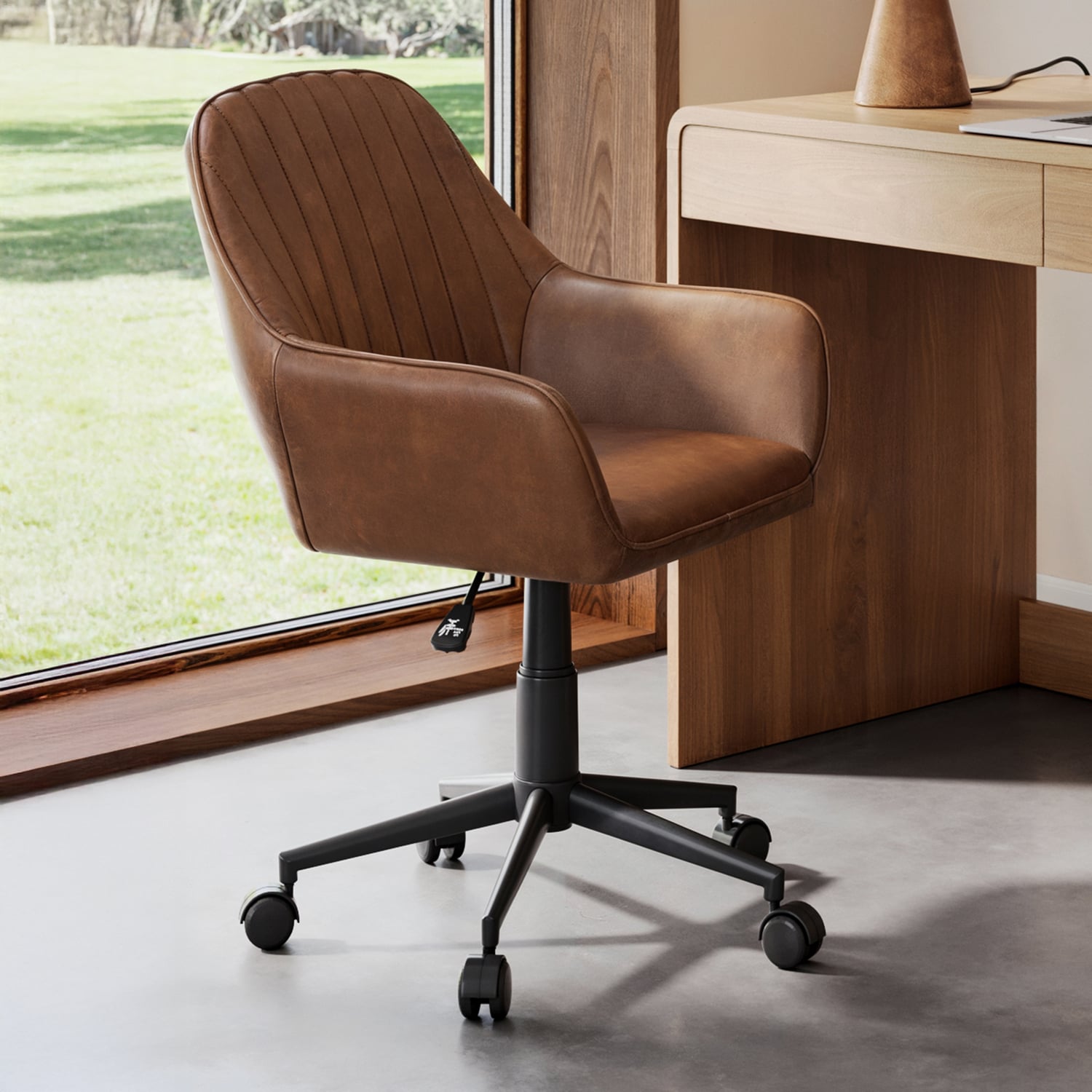 Tan Kinsey Faux Leather Office Chair