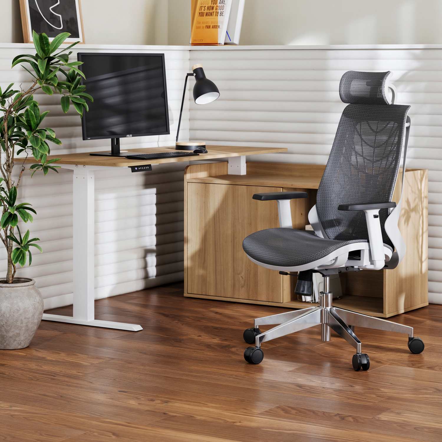 Ally Electric Sit & Stand Corner Desk