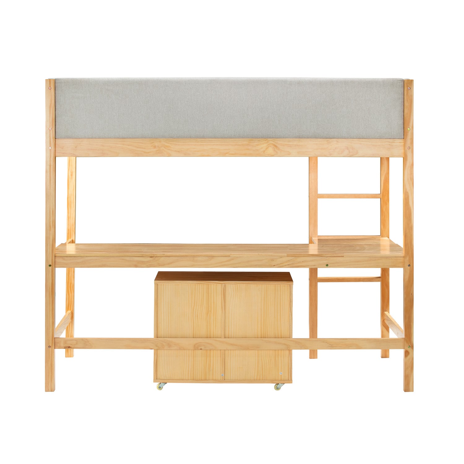 Elle Pine Wood Single Loft Bed with Desk