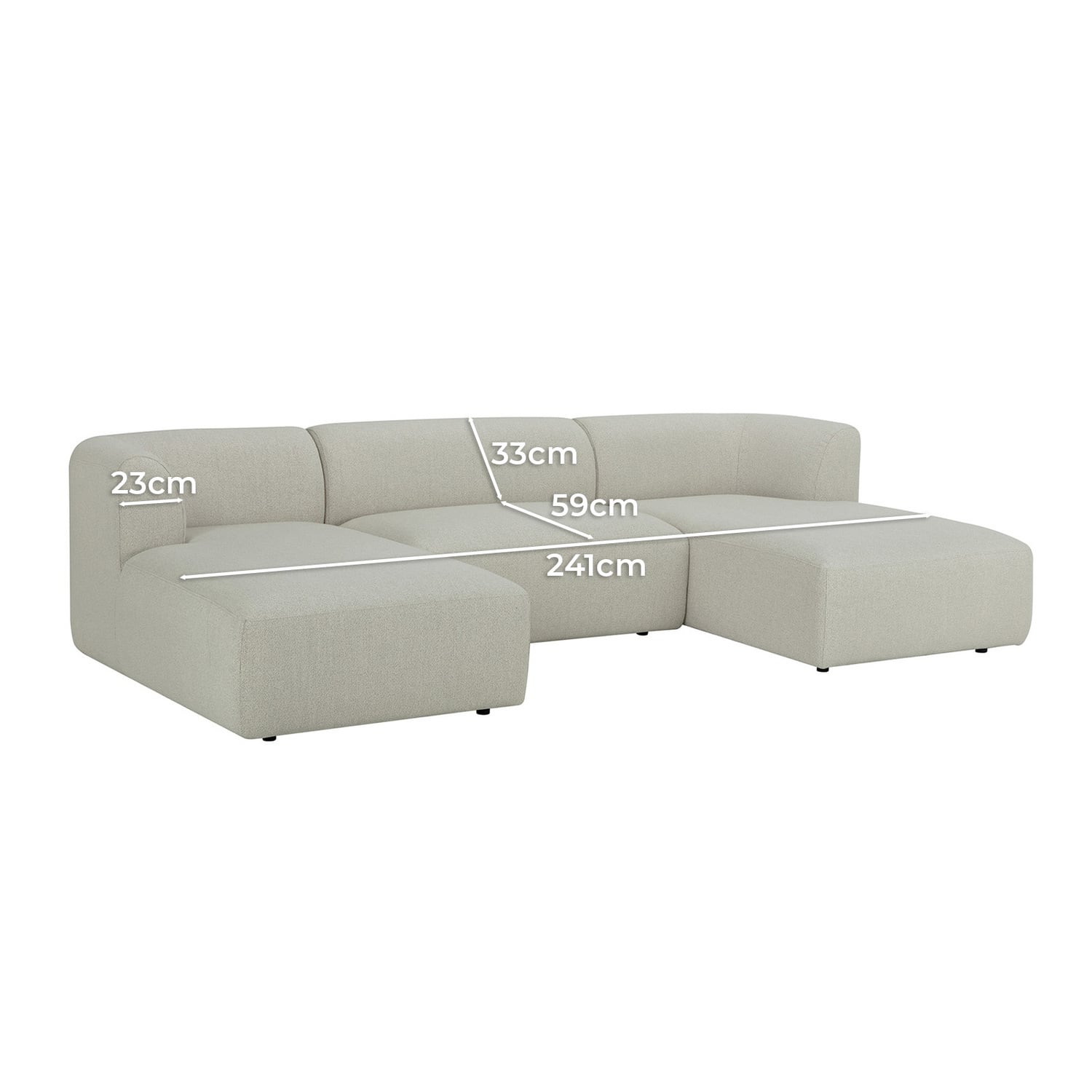 Gala 4 Seater Boucle Sofa with Double Chaise