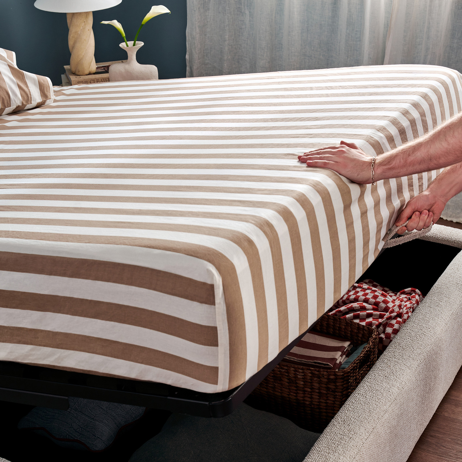 Sutton Cotton & Linen Fitted Sheet Set