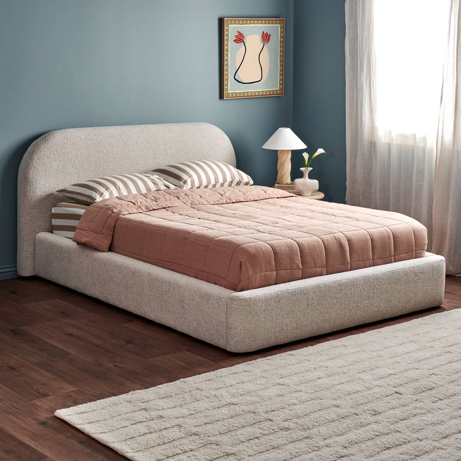 Emery Upholstered Gas Lift Storage Bed Frame