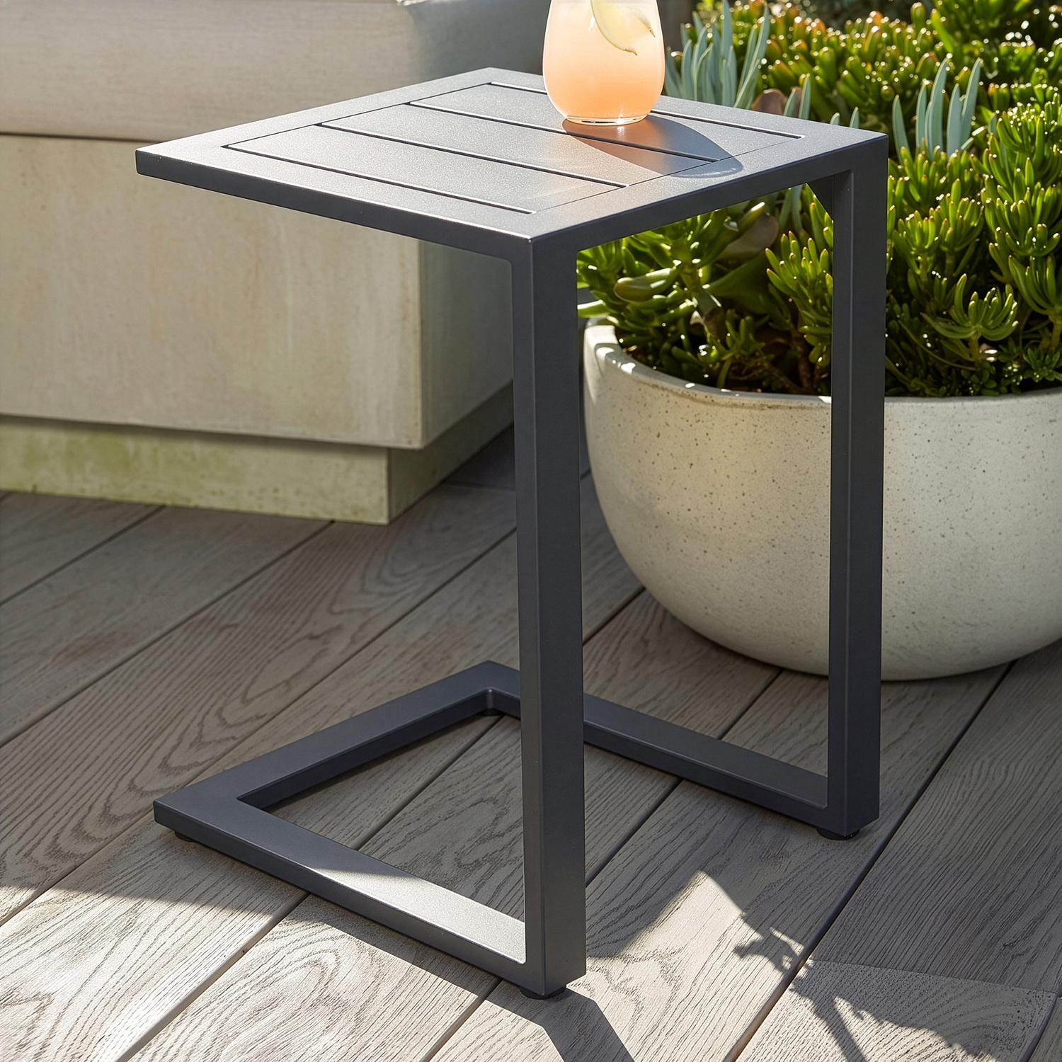 Felix Aluminium C Shape Outdoor Side Table