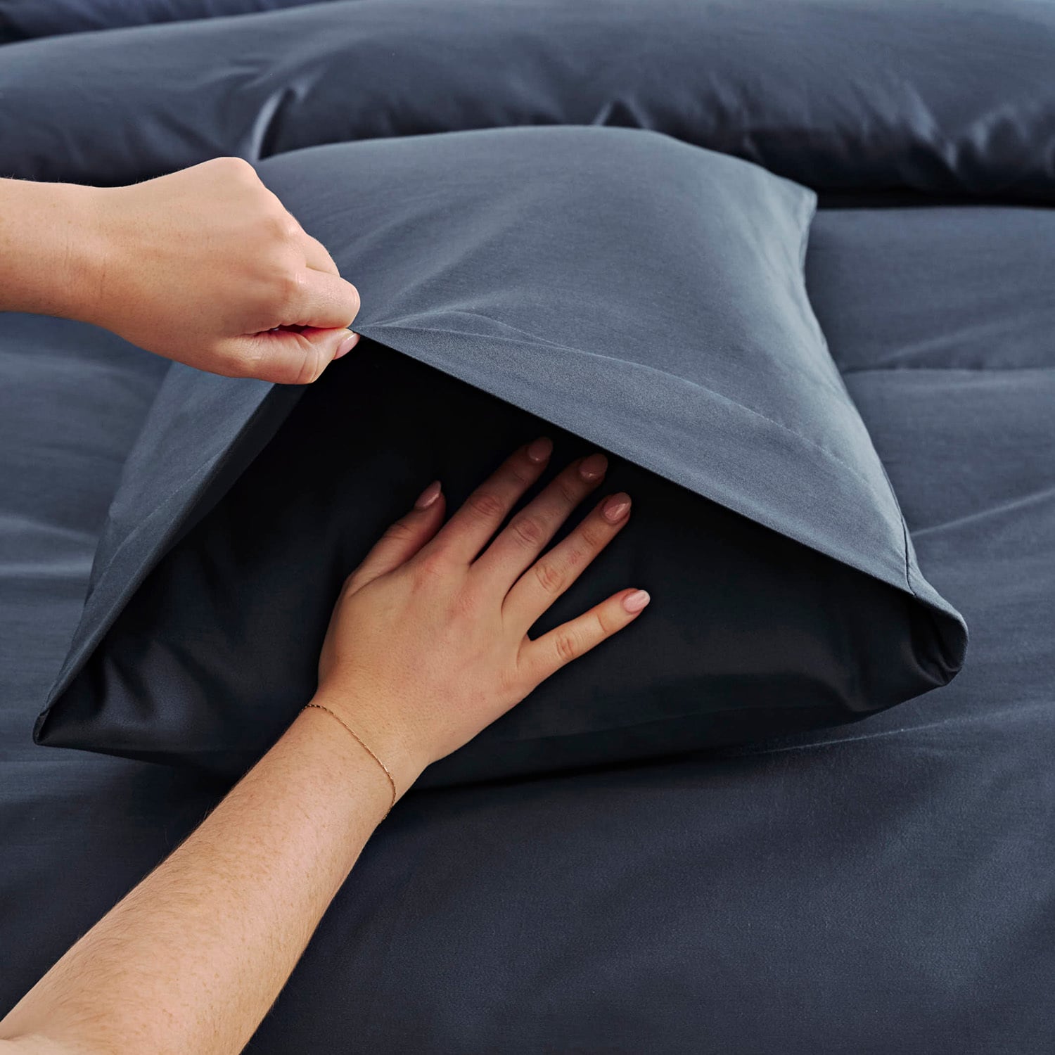 Luxury 1000TC Cotton-Blend Fitted Sheet Set
