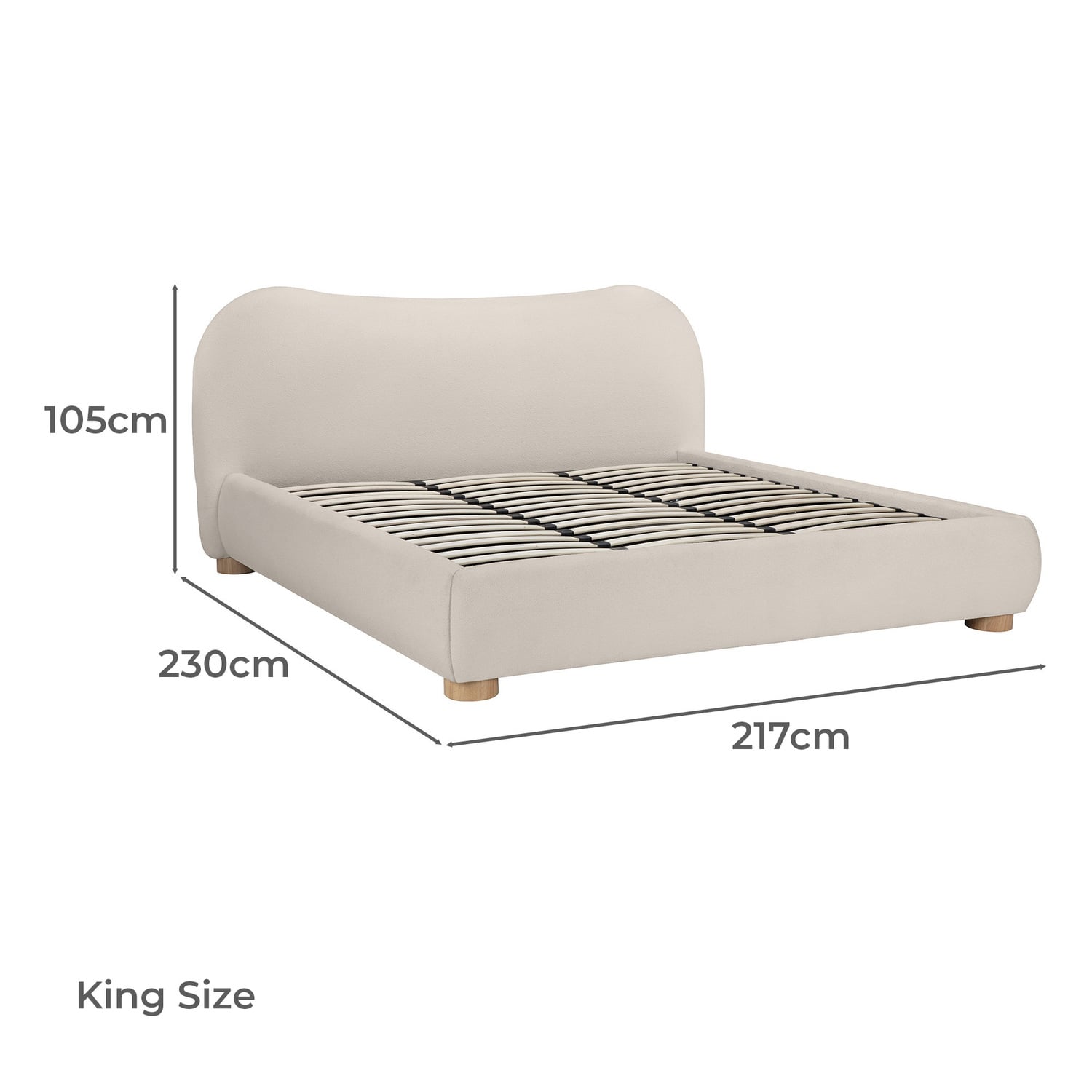 Paloma Boucle Gas Lift Storage Bed