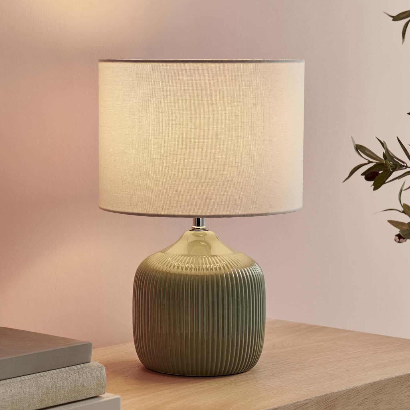 Darcy Ceramic & Linen Bedside Lamp
