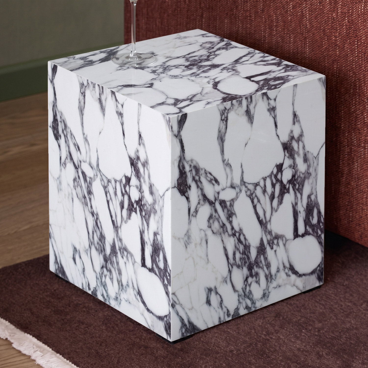 Milly Viola Marble-Look Side Table