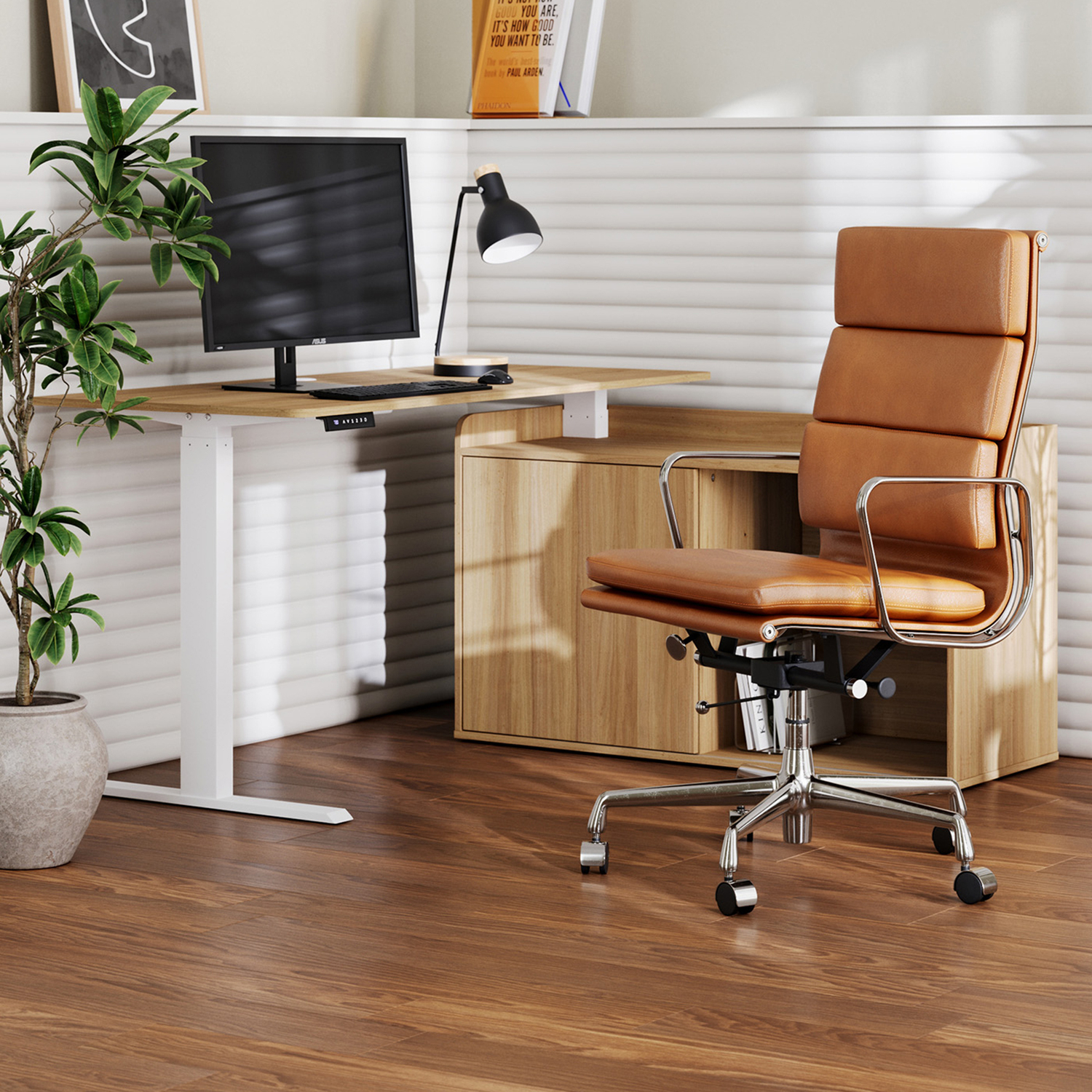 Ally Electric Sit & Stand Corner Desk