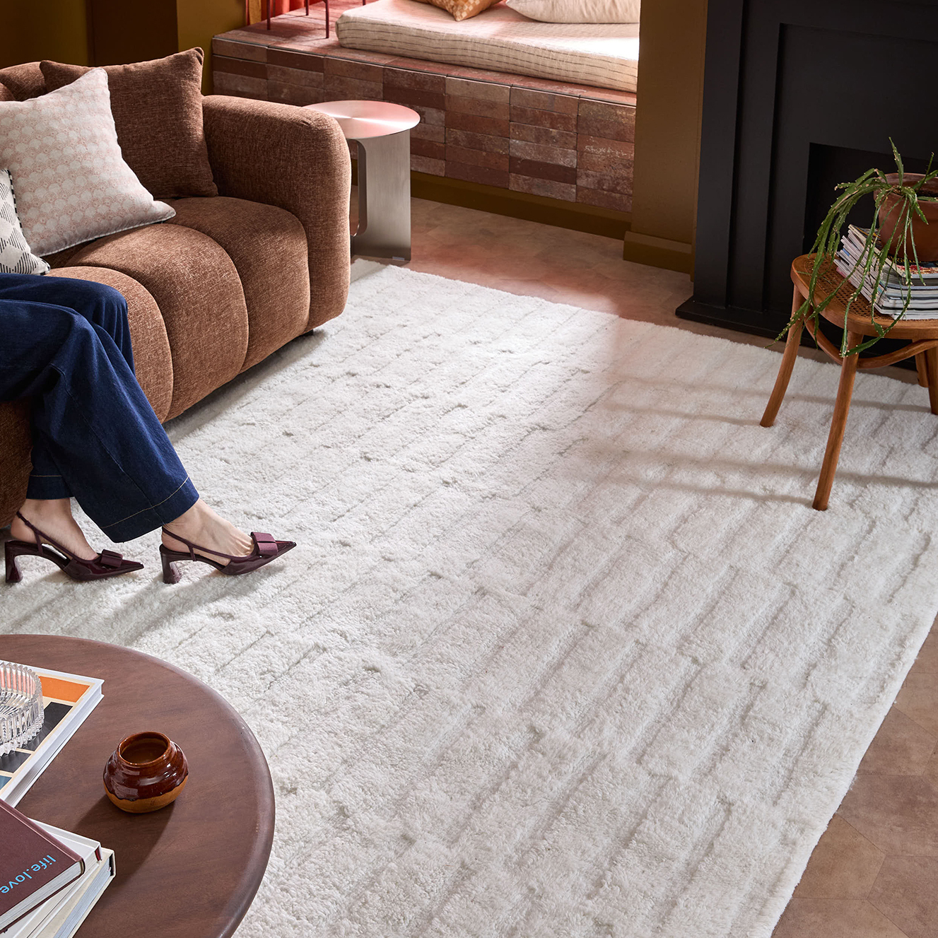 Cloud White Heather Hand-Woven Wool Rug