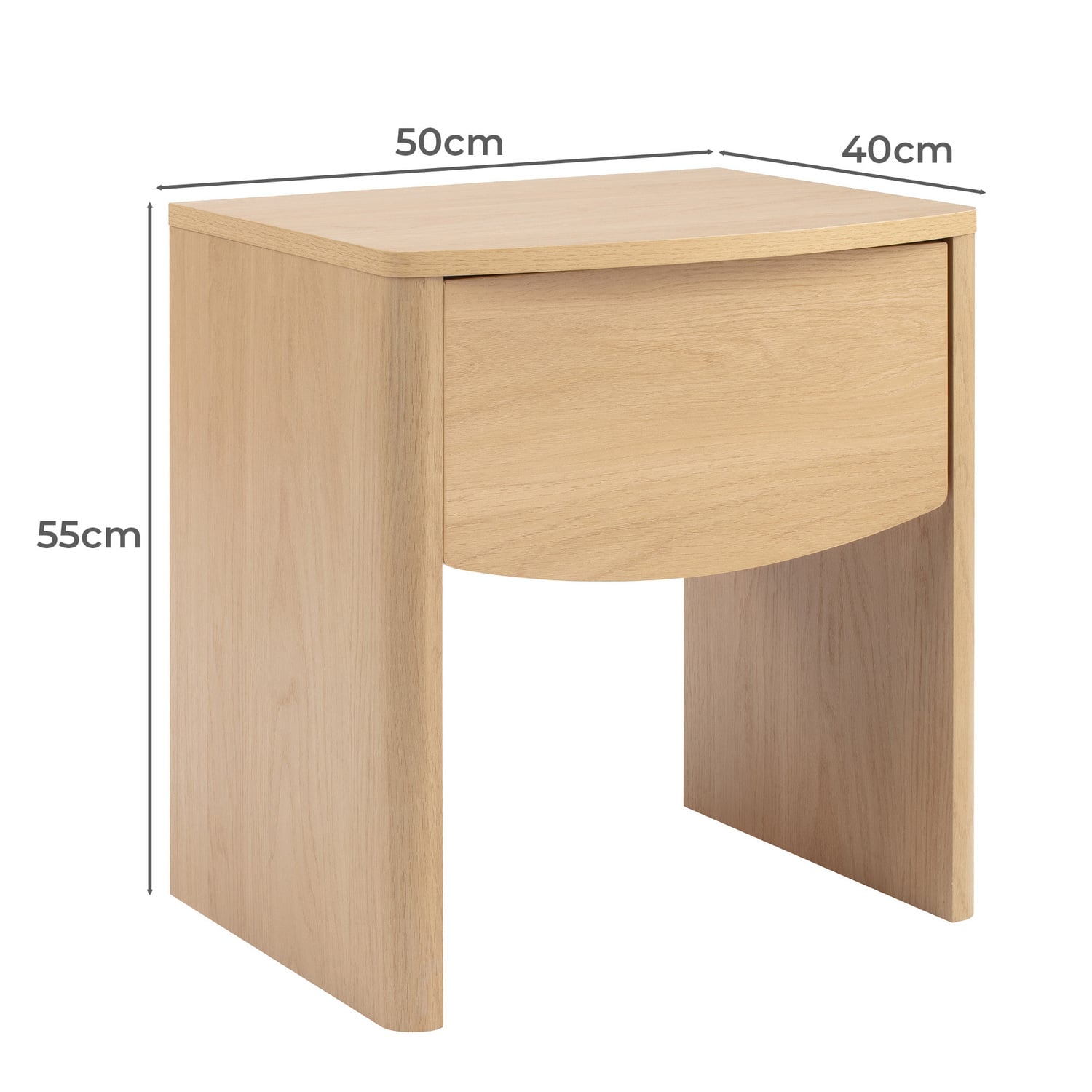 Natural Kira 1 Drawer Bedside Table