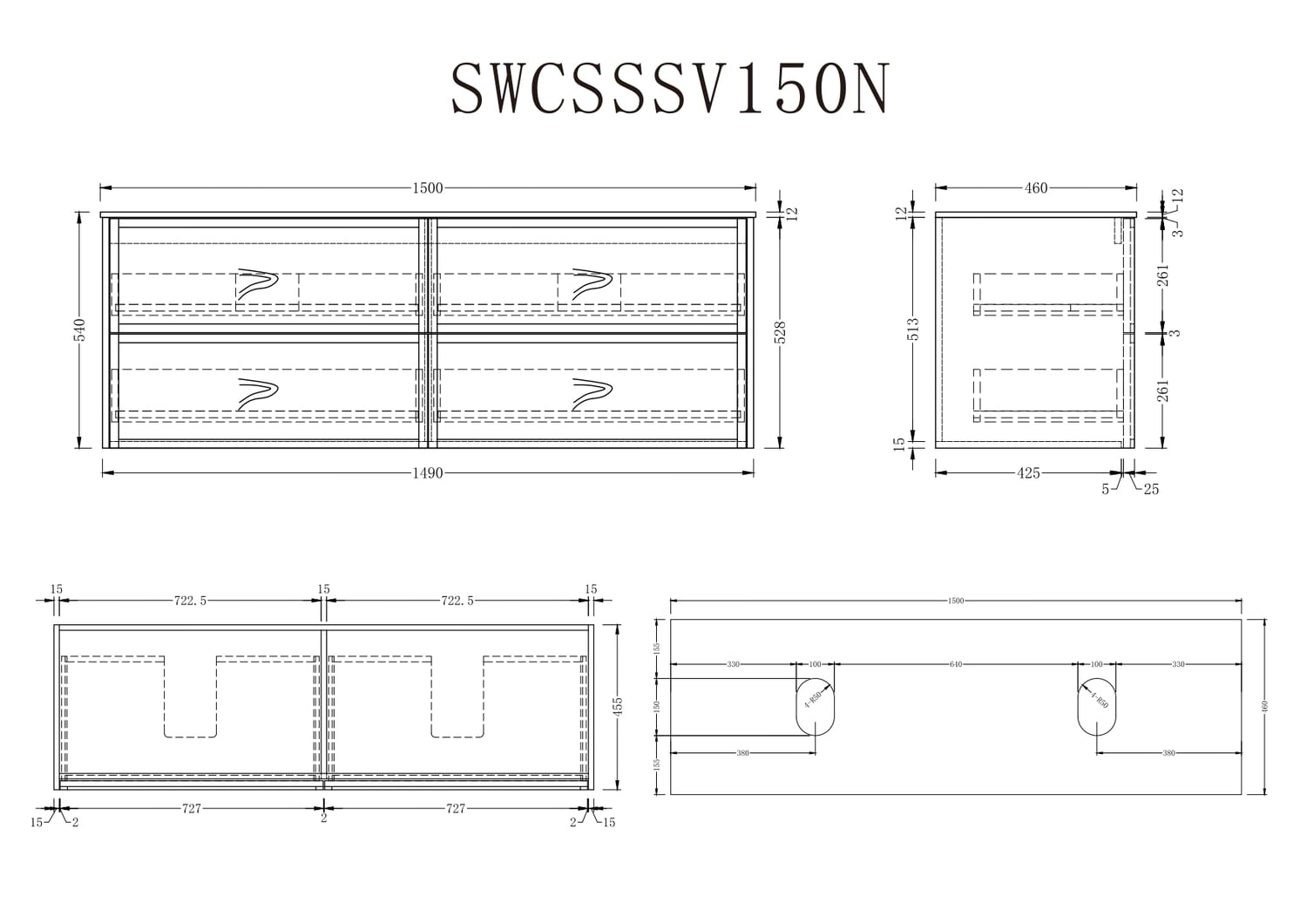 Cali 750mm Wall Hung Single Vanity