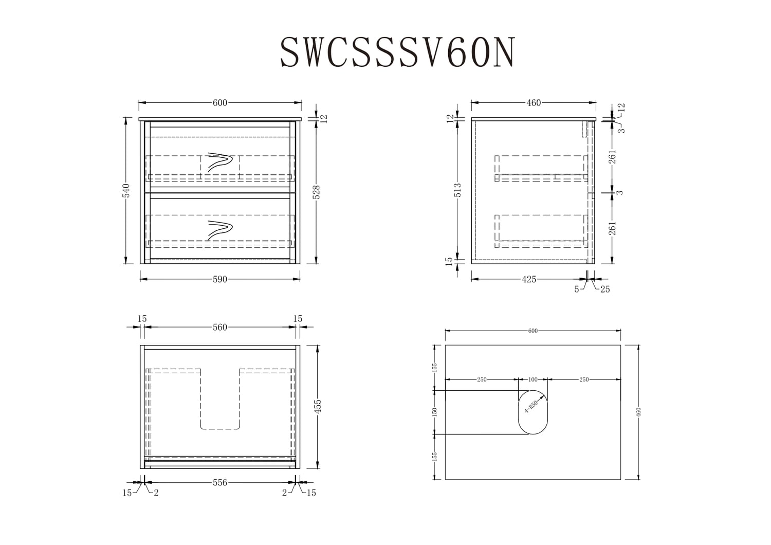 Cali 750mm Wall Hung Single Vanity