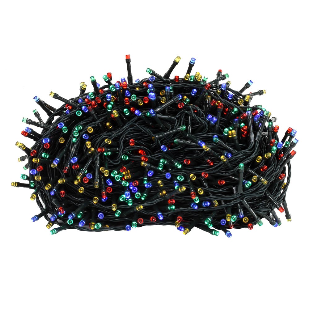 1000 Multi-Coloured LED Solar String Fairy Lights