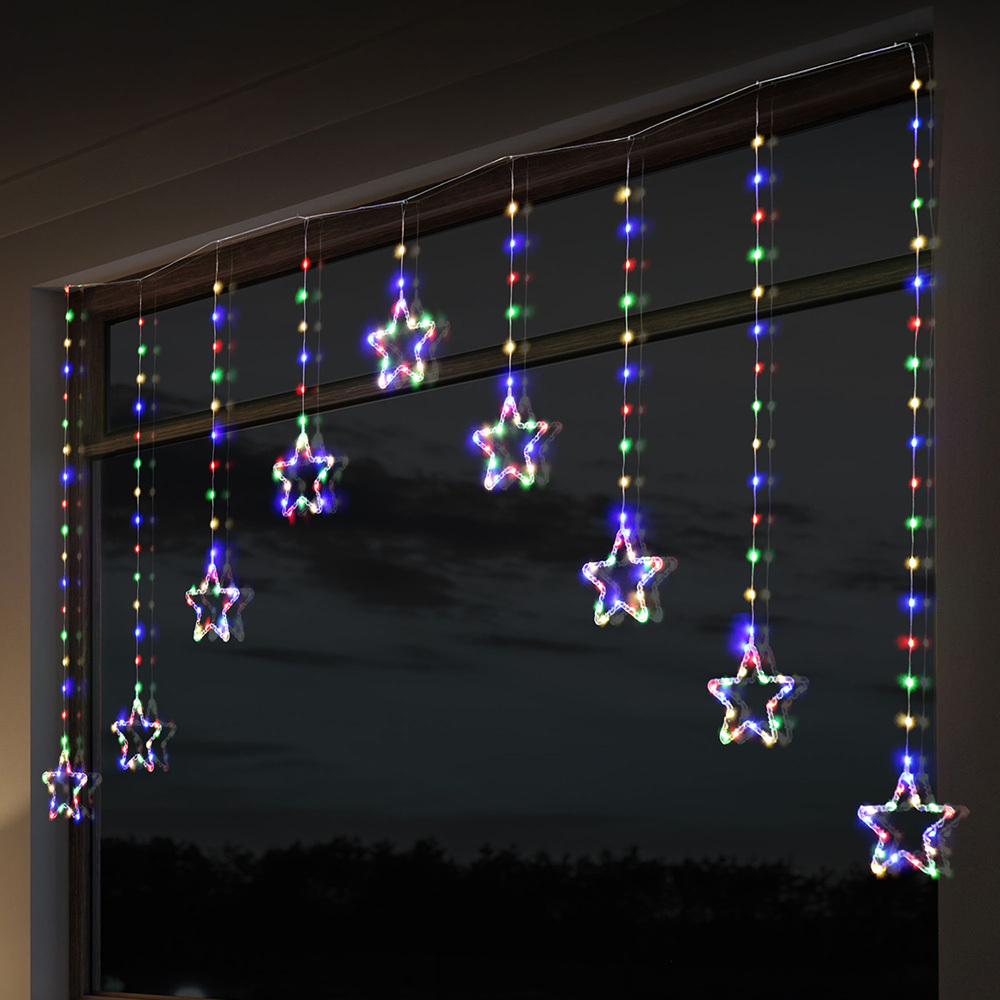 242 LED Star Drop Christmas Curtain Lights