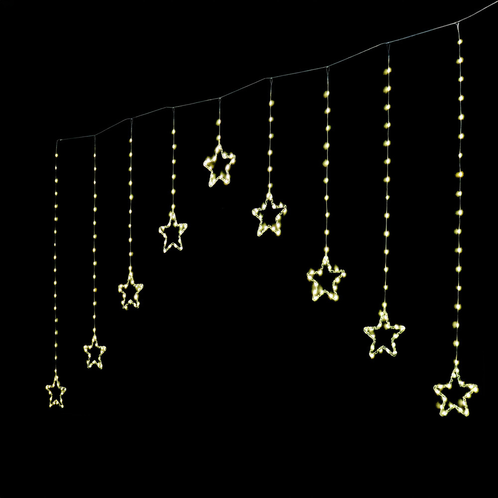 242 LED Star Drop Christmas Curtain Lights