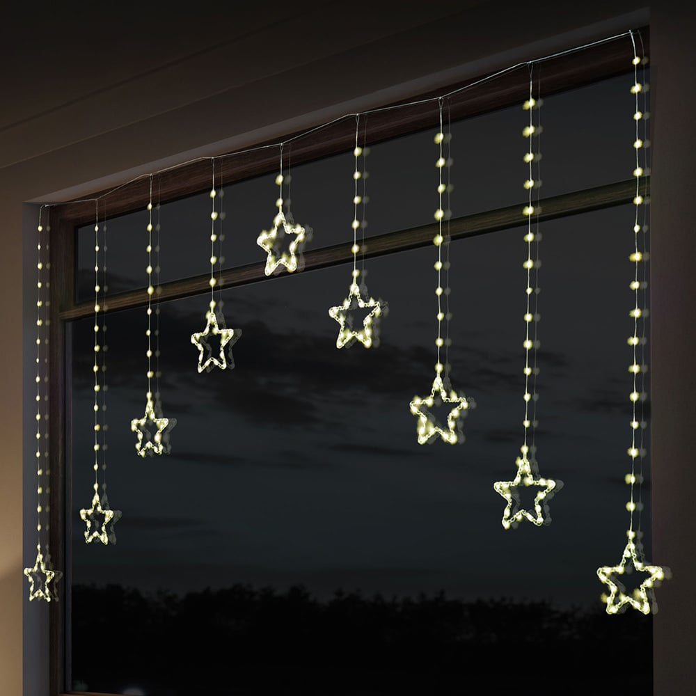 242 LED Star Drop Christmas Curtain Lights