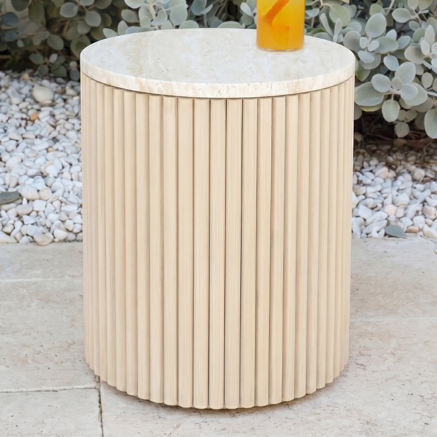 Como Eucalyptus Wood Outdoor Side Table