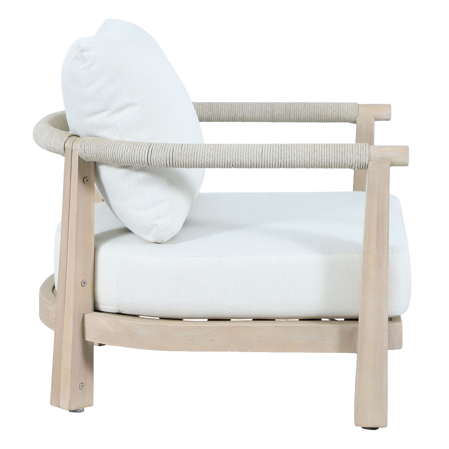 4 Seater Crescent Eucalyptus Wood Outdoor Lounge Set