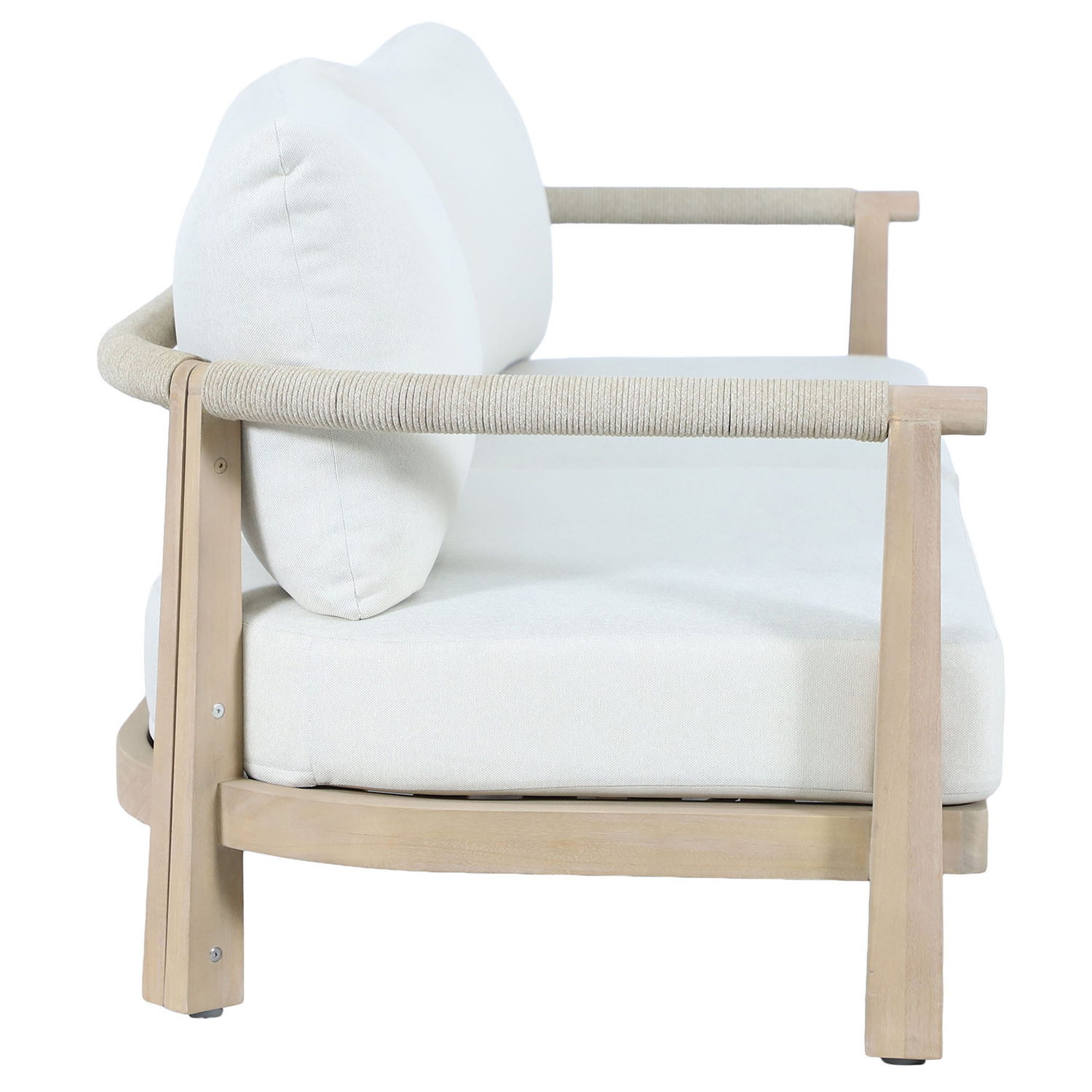 6 Seater Crescent Eucalyptus Wood Outdoor Lounge Set