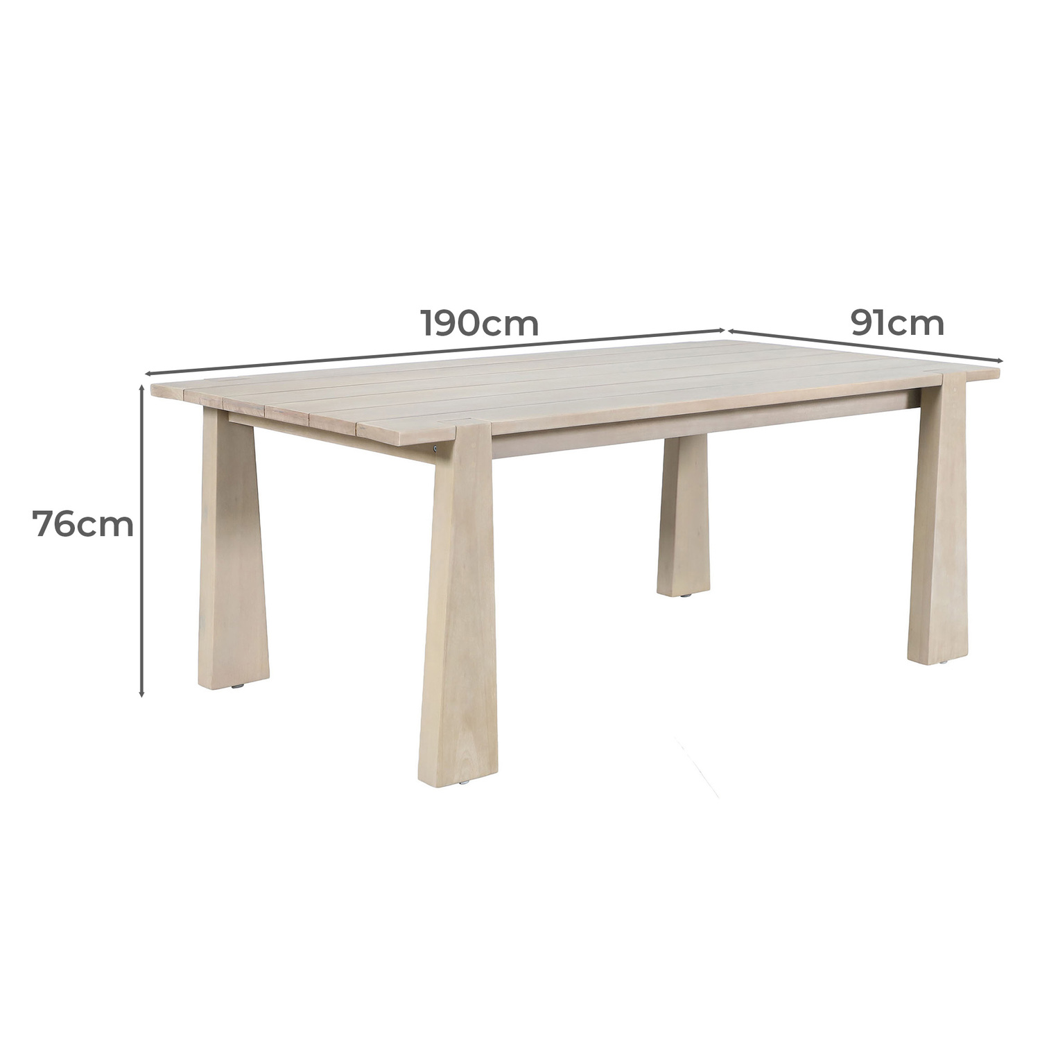 Crescent Eucalyptus Wood Outdoor Dining Table