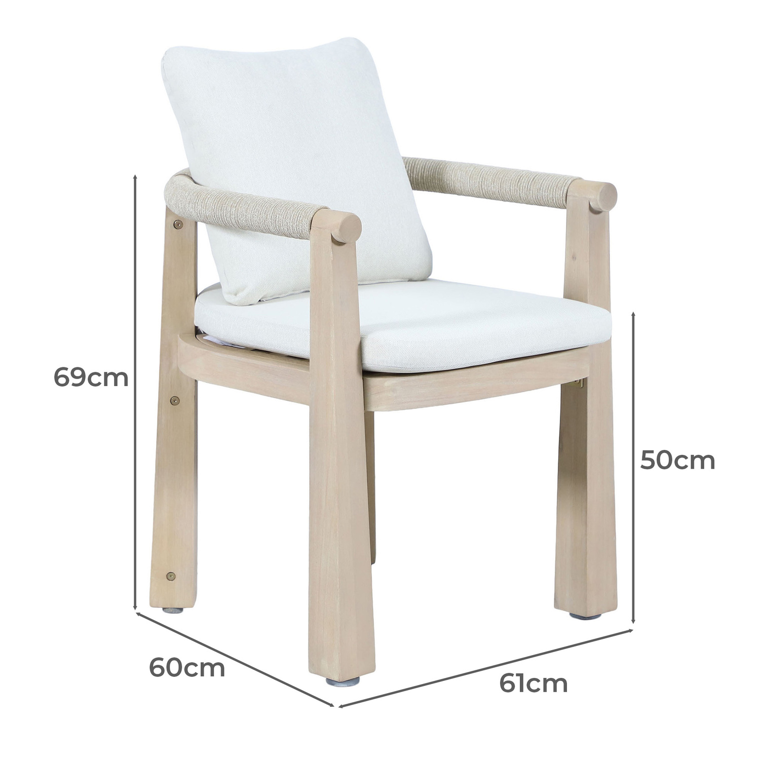 Crescent Eucalyptus Wood Outdoor Dining Chair