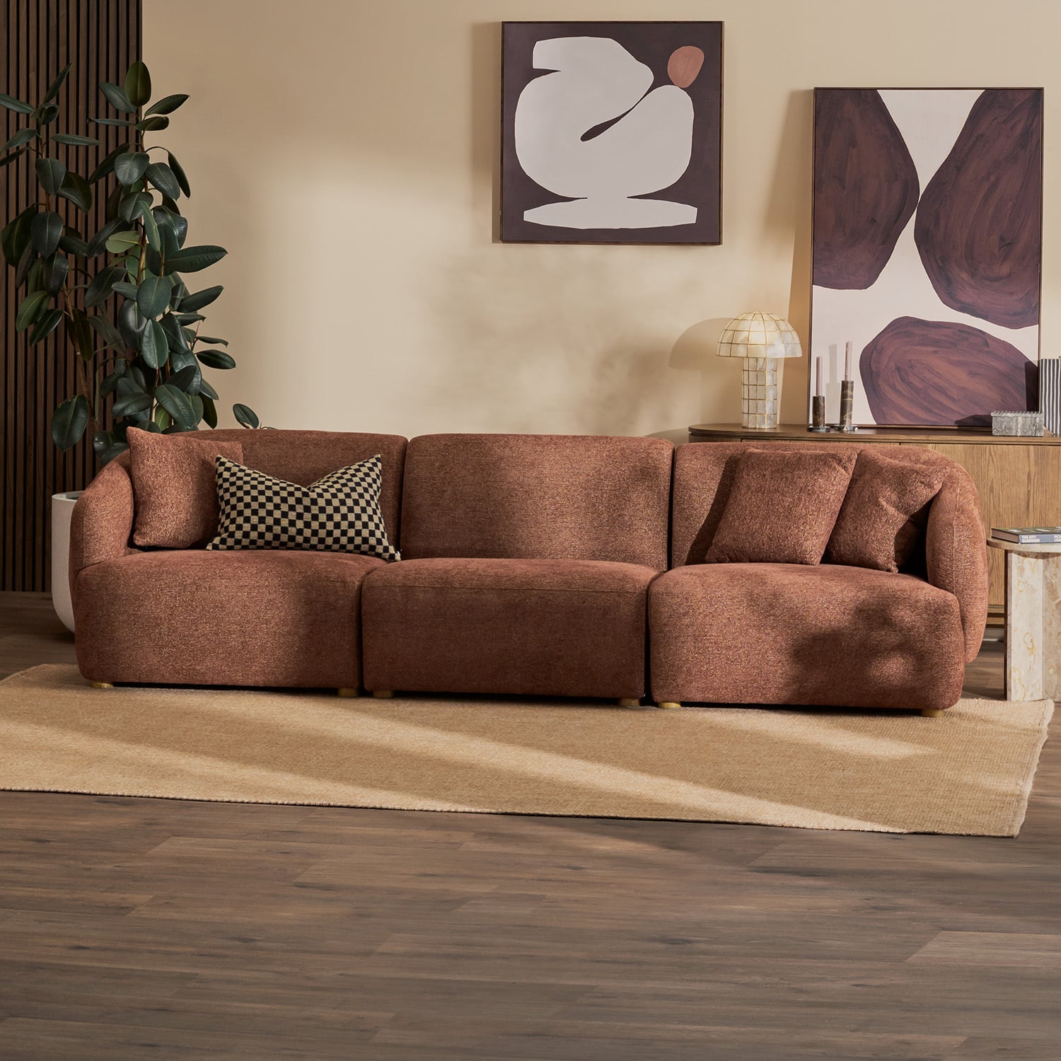 Crescent 3 Seater Sofa Set