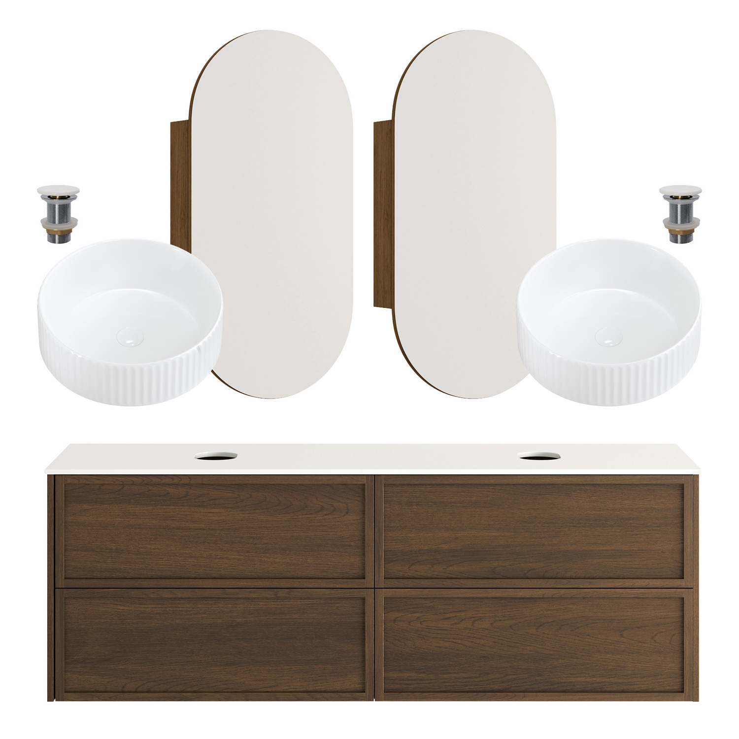 Cali 1500mm Wall Hung Vanity with Basin Package & Pill Shaving Cabinet