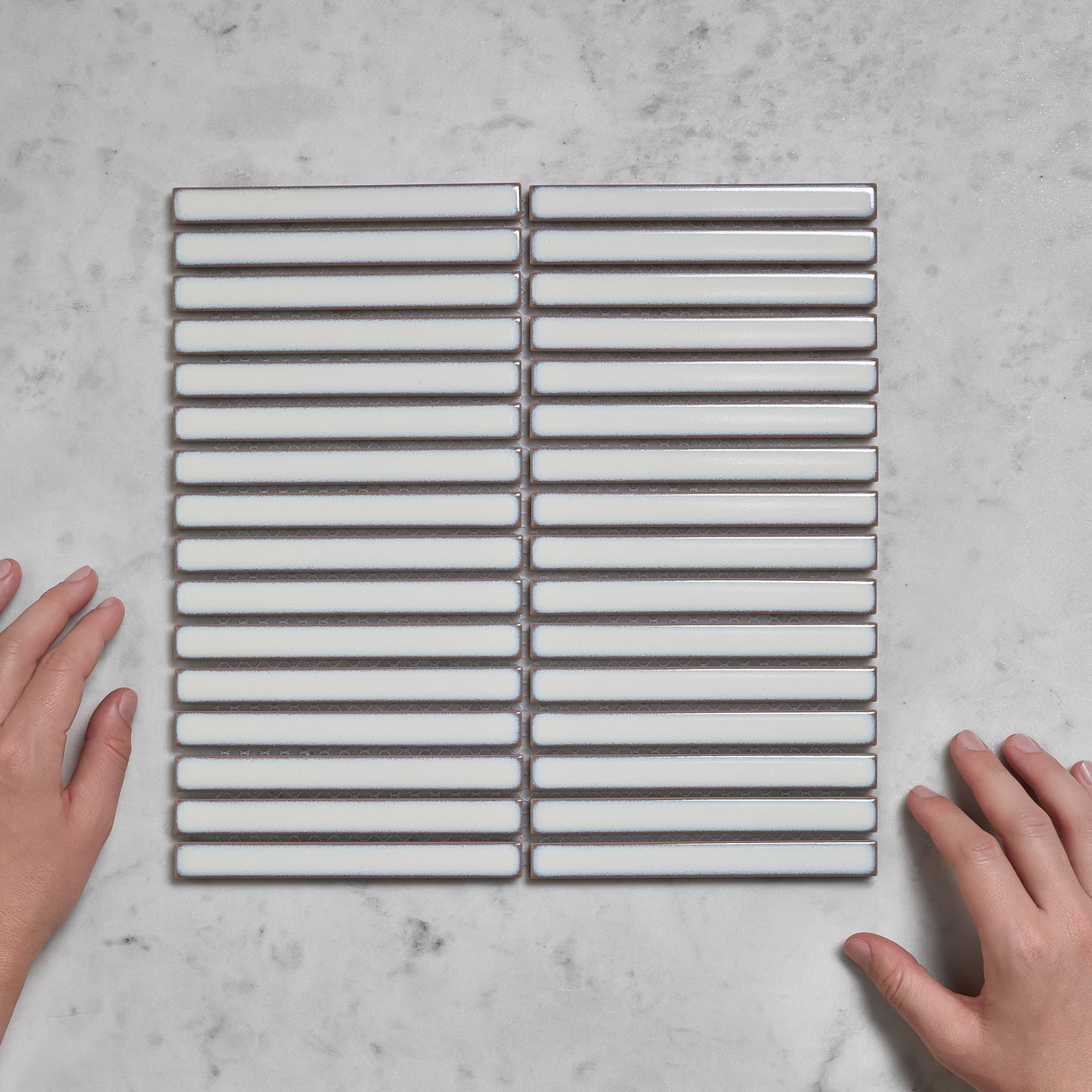Reid Gloss White Kit Kat Porcelain Mosaic Tile