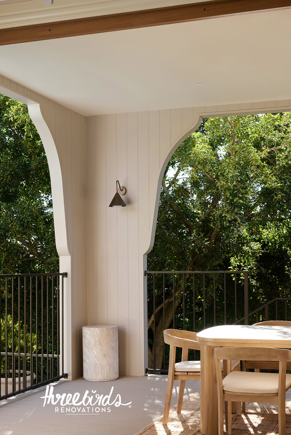 Lennox Travertine-Look Outdoor Side Table