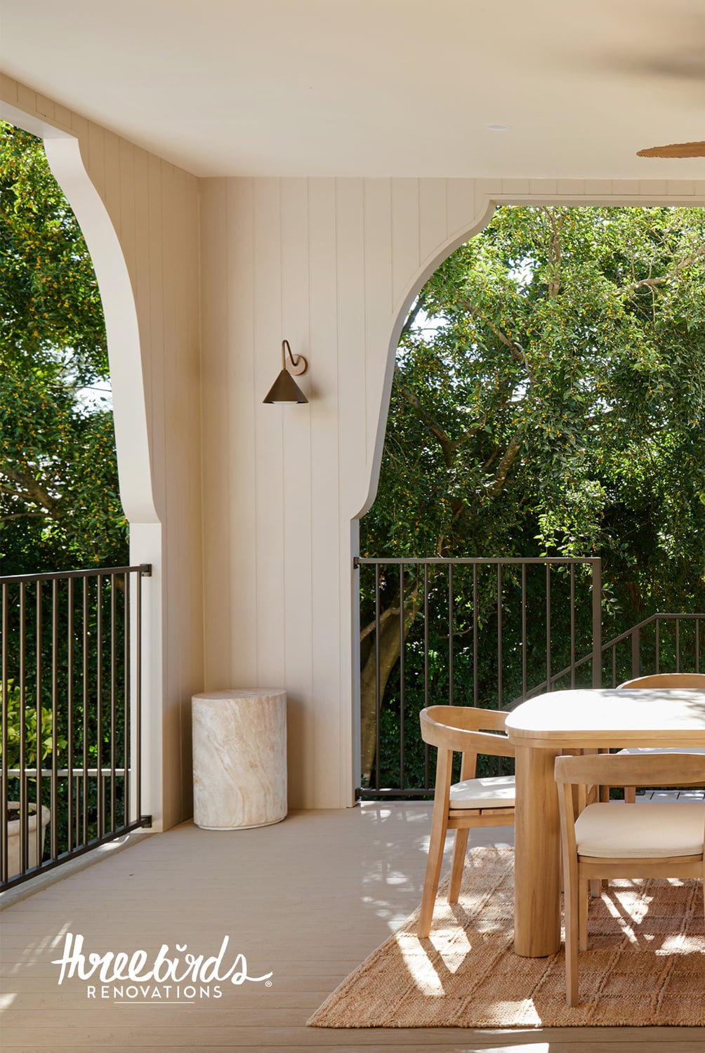 Lennox Travertine-Look Outdoor Side Table