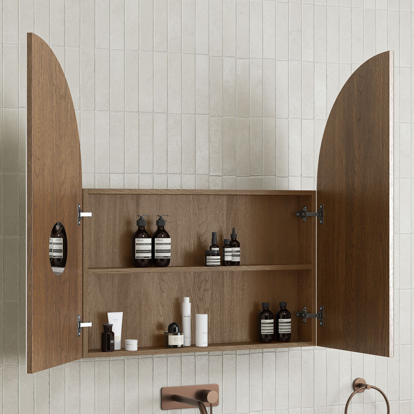 Mecca 800mm Arch Mirrored Shaving Cabinet