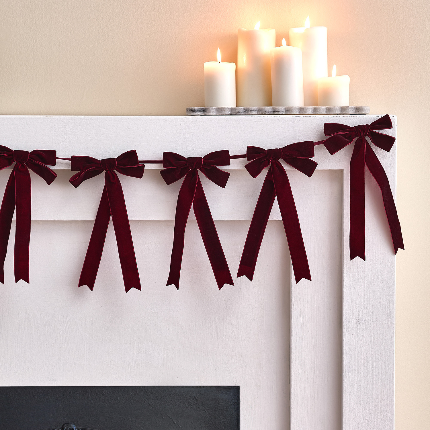 Long Bow Velvet Christmas Garland
