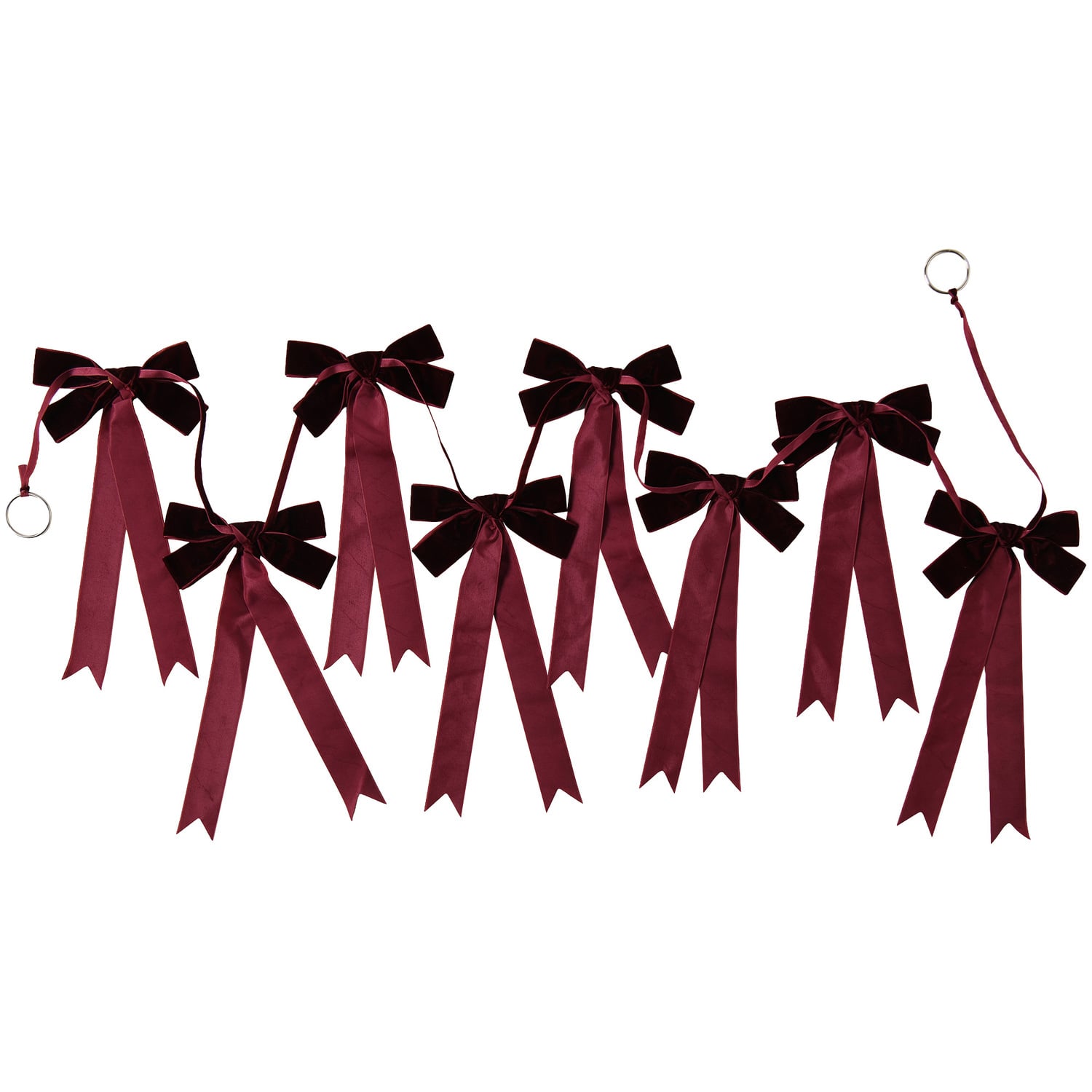 Long Bow Velvet Christmas Garland