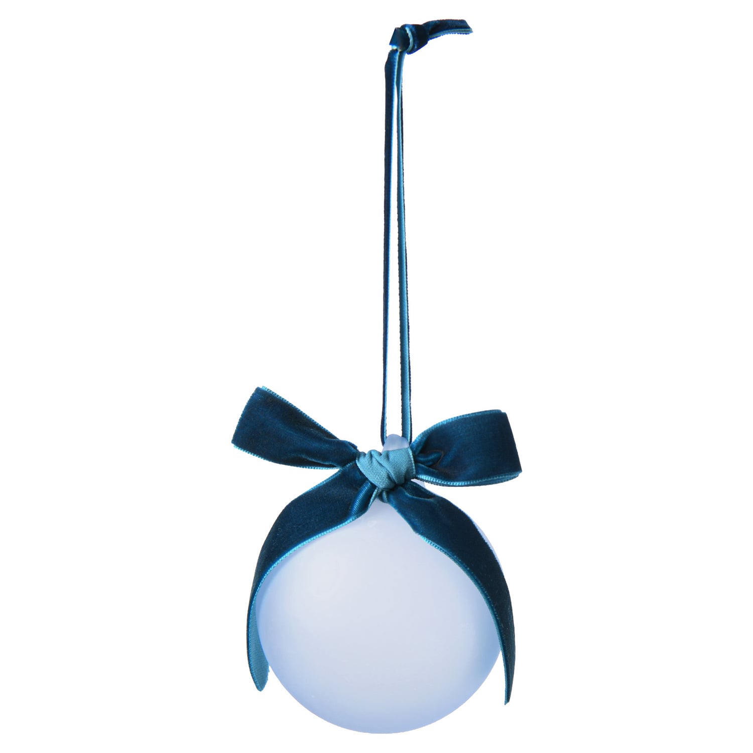 Set of 6 Velvet Bow Glass Baubles