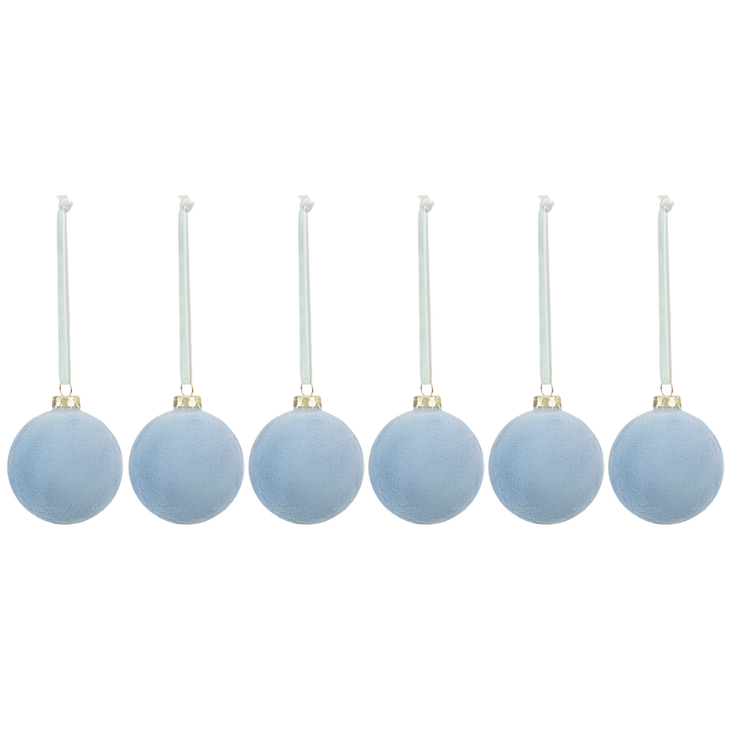 Flocked Glass Christmas Baubles