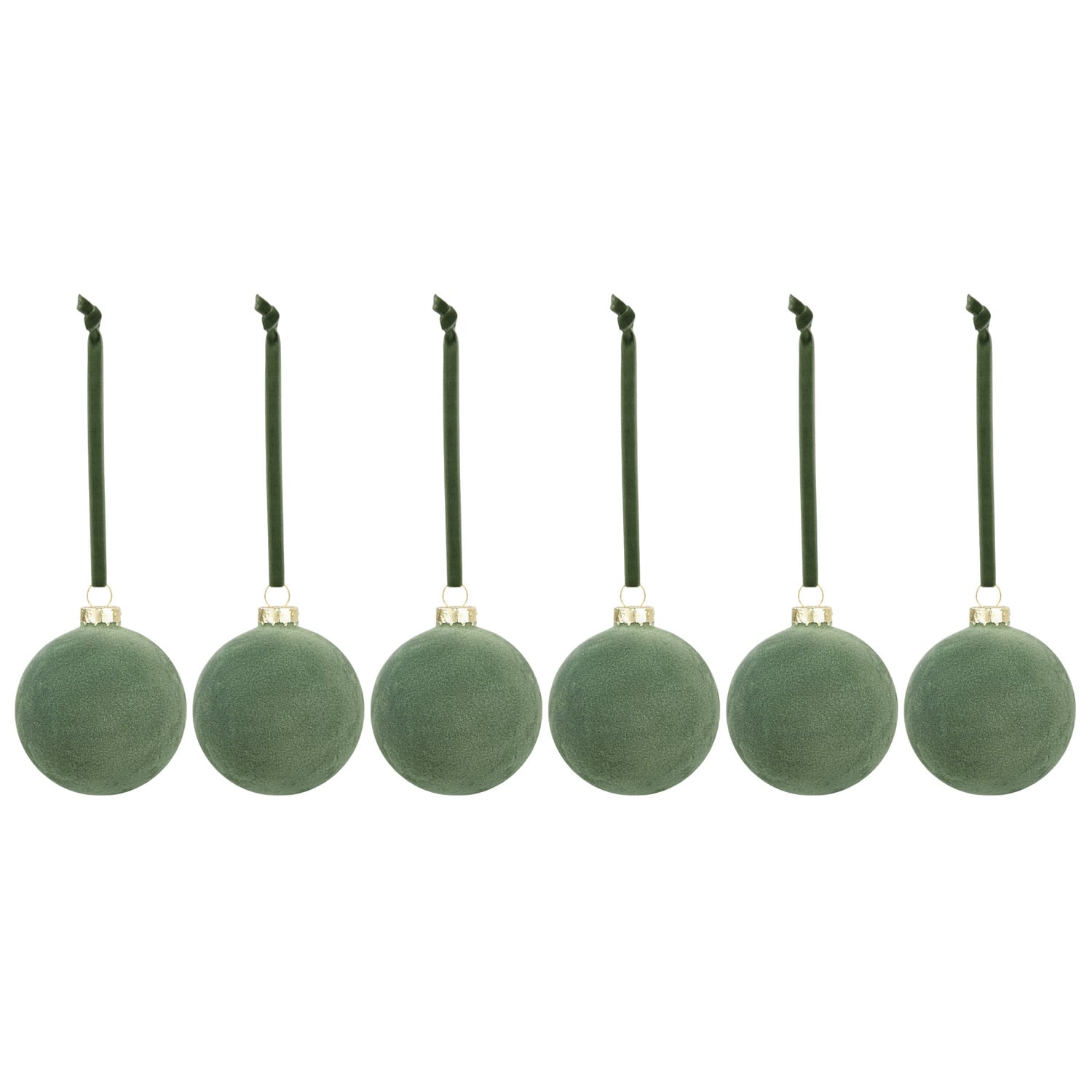 Flocked Glass Christmas Baubles