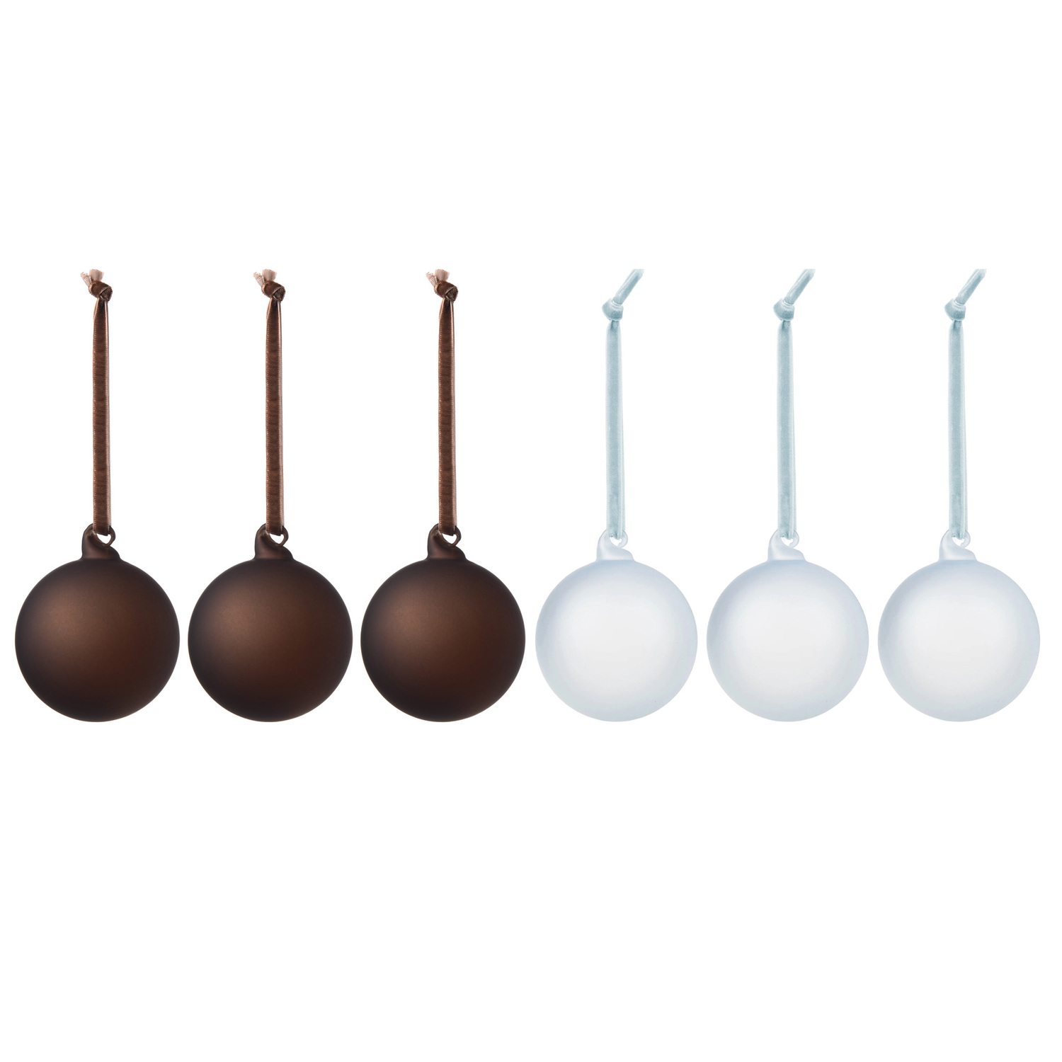 Set of 6 Frosted Ombre Glass Baubles