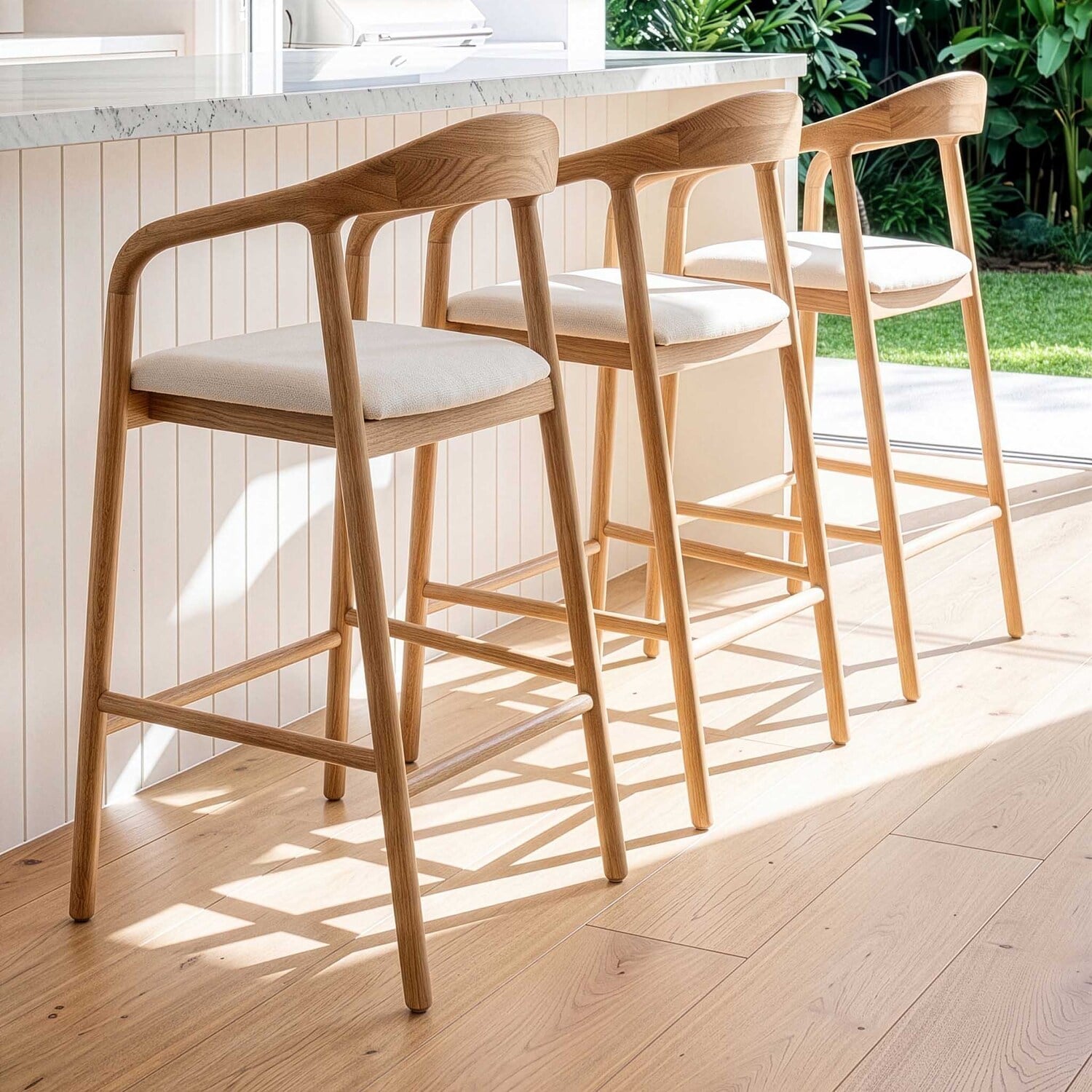 67cm Jasper Solid Oak Wood Bar Stool