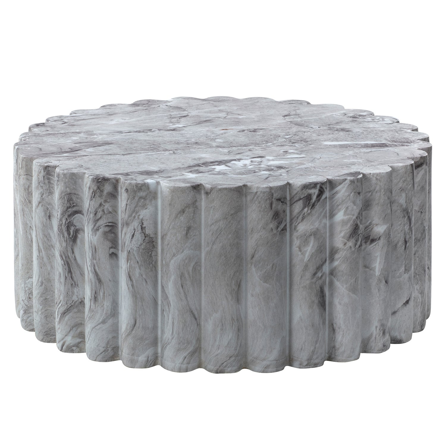 Flora Marble-look Outdoor Side & Coffee Table Set