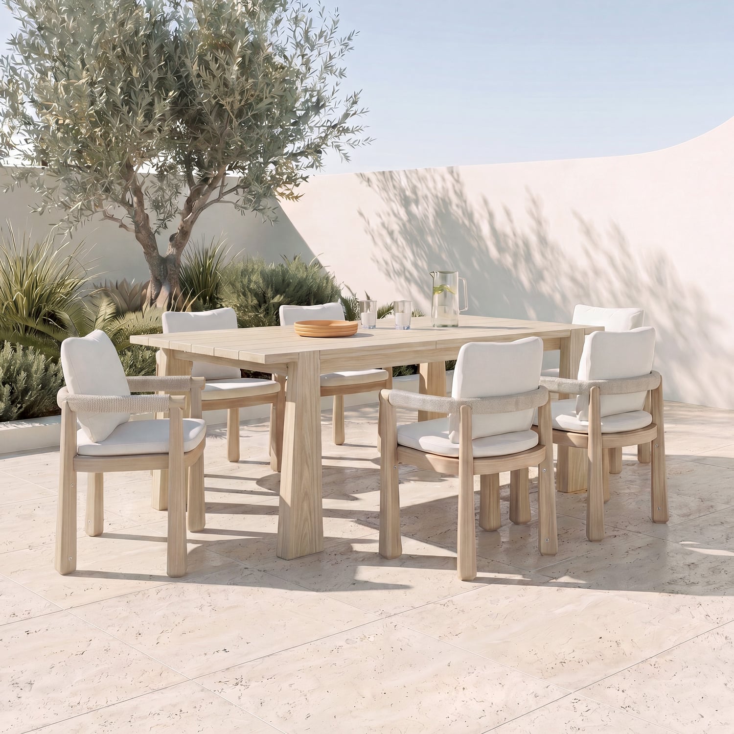 6 Seater Crescent Outdoor Dining Set