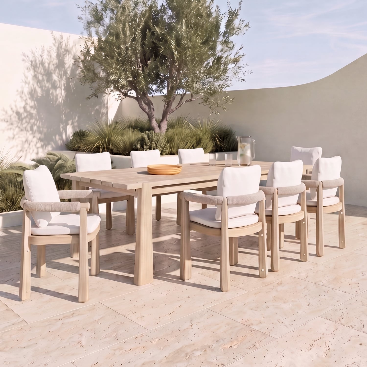 8 Seater Crescent Outdoor Dining Set