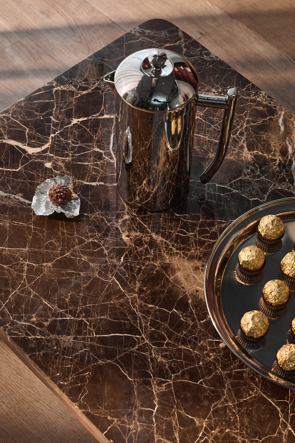 Misha Rectangle Mango Wood & Marble Coffee Table