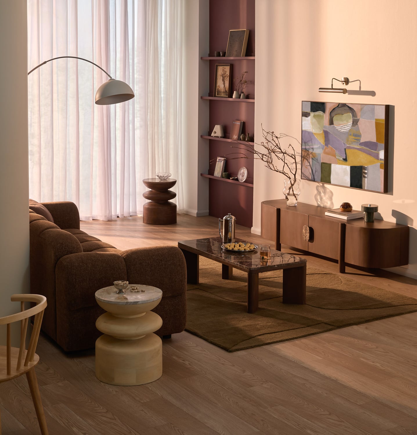 Misha Rectangle Mango Wood & Marble Coffee Table