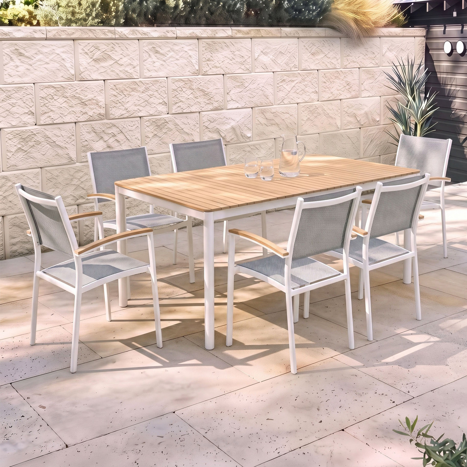 6 Seater Coogee Eucalyptus Wood Outdoor Dining Set