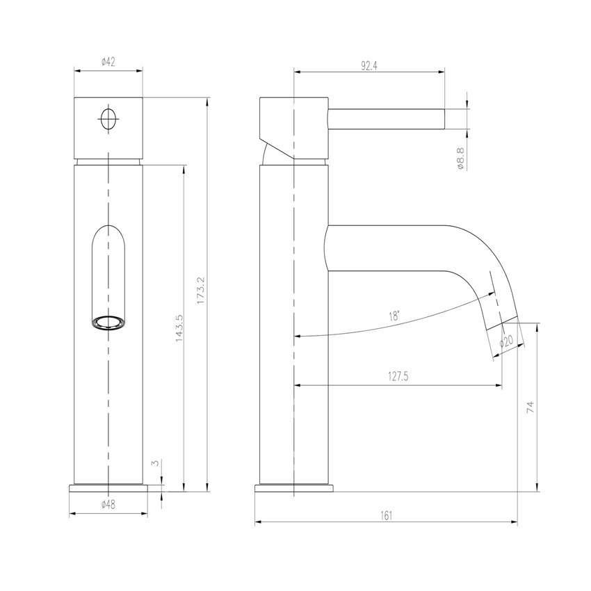 Carson Short Basin Mixer