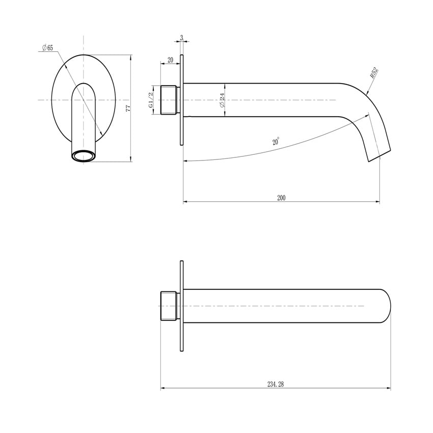 Carson 210mm Bath/Basin Spout