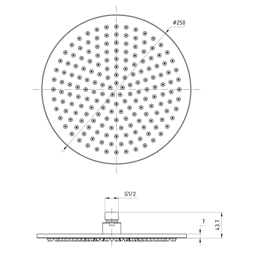 Carson 250mm Round Shower Head